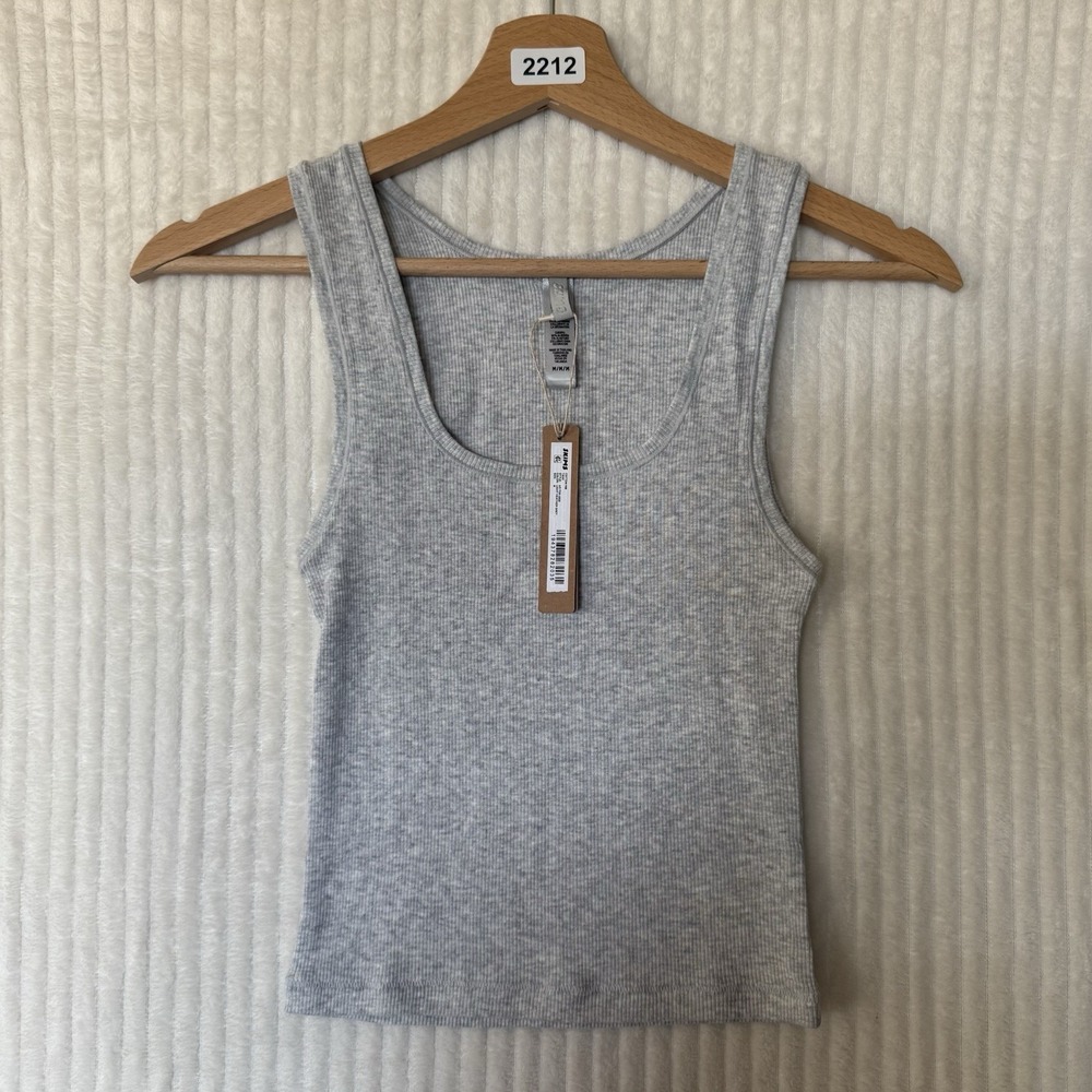 NWT Skims Cotton Rib Tank Light Heather Grey Women's Size Medium $48